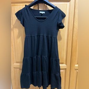 Max studio black maxi dress with ties on the sleeves